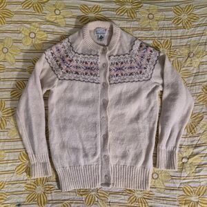 Cozy Cream Patterned Cardigan